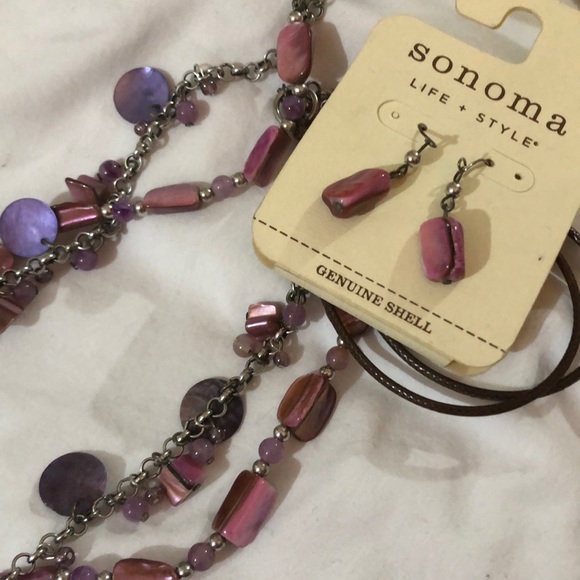 Shell Necklace and Earrings Set - Picture 6 of 11